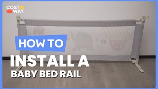 How to Install the 768 Inch Baby Bed Rail with Double Safety Child Lock  BS10026 costway howto [upl. by Alekahs]