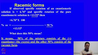 mod04lec18  Optical Activity of Organic Molecules and Isomerism [upl. by Stoneham]