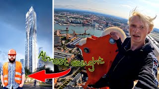 CLIMBING TALLEST TOWER OF SCANDINAVIA Avoiding workers [upl. by Eillod968]