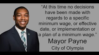 City of Olympia Mayor Dontae Payne Addresses Potential Minimum Wage Increase [upl. by Areit]