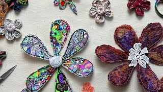 Fabric and Wire Flowers Textile Art Flowers with Wire  Embellish Fabric for Flower Making Décor [upl. by Karlyn64]