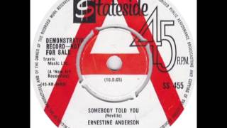 ERNESTINE ANDERSON  Somebody Told You  STATESIDE SS 455  UK 1965 Northern Soul RampB Dancer [upl. by Aihsela888]