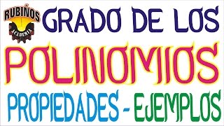 Grado de Monomios y Polinomios  Propiedades y Ejemplos [upl. by Oilenroc]