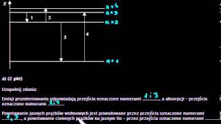 Zadania z fizyki  fpx401  Poziomy energetyczne 4 pkt CKE Czerwiec 2011  A1 [upl. by Lledyl]