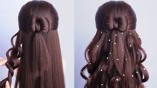 Cute And Easy Waterfall Braid Half Up Half Down  Unique Hairstyle For Long Hair Girl [upl. by Nnad]