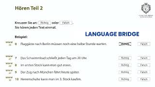 GERMAN Prüfungstraining Model Test4 A1  Hören Teil  Goethe Exam Preparation Languagebridge001 [upl. by Elie]