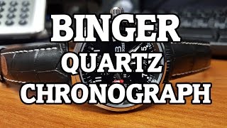 Binger Quartz Chronograph ZG9202AP01EY  Review Measurements Lume [upl. by Arakawa722]