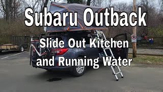 Subaru OutbackCar CampingSUV LifeRoof Tent Mike Mikes Set Up has running water [upl. by Tingley395]