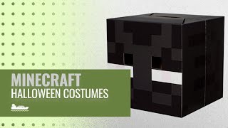 Our Favorite Minecraft Halloween Costumes 2018 JINX Minecraft Creeper Enderman Cardboard Head [upl. by Arhaz687]