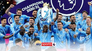 Manchester City lift the 202021 Premier League trophy 🏆 [upl. by Tabbi]