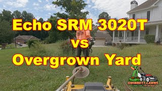 Overgrown Yard Today Echo SRM 3020T ACTION [upl. by Madelaine724]