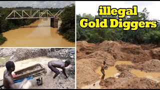 Ghana’s illegal Gold Diggers Activities That Destroy Land and Water Bodies [upl. by Ellevart]