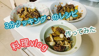 【料理vlog】料理vlog3分クッキングのレシピ作って見た [upl. by Nepil993]