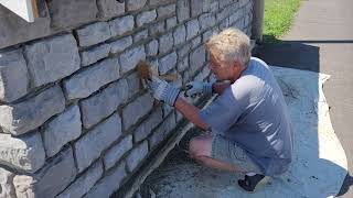 Stone Veneer  Mortaring the Joints [upl. by Nabru]