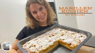 Marillenkuchen mit Streusel Rezept  Aprikosenkuchen [upl. by Yaral]