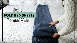 MARIE KONDO FITTED SHEET Quick amp Easy HOW to FOLD a fitted sheet [upl. by Assilanna]