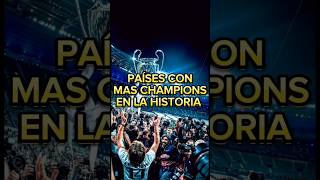 PAÍSES CON MAS CLUBES GANADORES DE LA CHAMPIONS futbol viralvideo realmadrid barcelona champion [upl. by Tolliver]