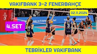 Vakıfbank 32 Fenerbahçe Medicana 02112024 [upl. by Ahsille456]