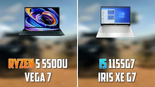 i5 1155G7 Iris Xe Graphics vs Ryzen 5 5500U Vega 7 Laptop  Gaming Test 2022 [upl. by Meredeth]