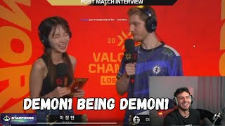 Tarik reacts to EG Demon1 Rizz up Korean Host [upl. by Flora16]