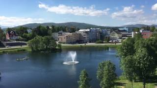 Finnsnes sentrum og Finnsnesvatnet en sommerdag [upl. by Suchta536]