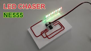 How to Make LED Chaser Circuit with NE555 IC [upl. by Omero]