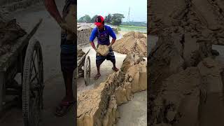 Traditional clay brick making process Expert village man making manual brick [upl. by Sutsugua680]