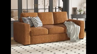 REVIEW ELUCHANG 85quot Luxury 3 Seater Sofa Couch Modern Upholstered Faux Leather Sofas [upl. by Tteirrah826]