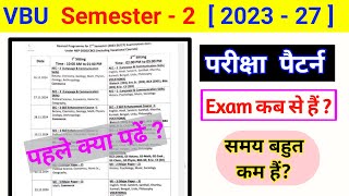 VBU Semester 2 examination date pattetn 2023 27 ll vbu semester 2 exam kab se hoga ll AEC English [upl. by Esilahs]