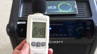 ION Block Rocker Max High Volume Sound Check w Decibel Meter Full HD 2017 [upl. by Neelloc]