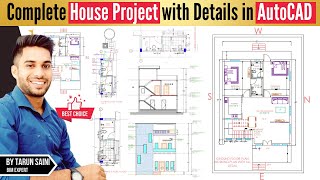 Complete House Design AutoCAD Project in 4 Hours [upl. by Htur]