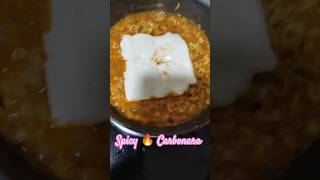 spicy carbonara ramen 🍜 cookingfood koreanramen carbonara [upl. by Htims]