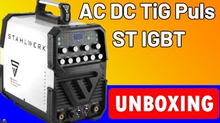 Unboxing AC DC TiG Puls ST IGBT Full Set From STAHLWERK Test [upl. by Drofwarc]