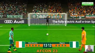 Cote Divoire vs Nigeria  Penalty Shootout 2024  Africa Cup of Nations 2023 AFCON  PES Gameplay [upl. by Marlon272]