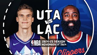 Utah Jazz vs Los Angeles Clippers Full Game Highlights  Nov 17 2024  202425 NBA Season [upl. by Nosidam]