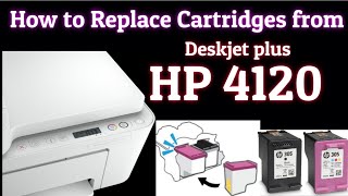 Remove or Replace Cartridges from HP Deskjet 4120 Printer [upl. by Tompkins698]