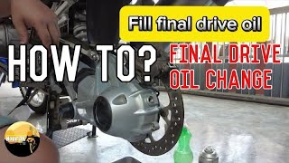 BMW R1200GS How to EP09  Final Drive Oil Change วิธีเปลี่ยนถ่ายน้ำมันเฟืองท้าย [upl. by Ilarrold]