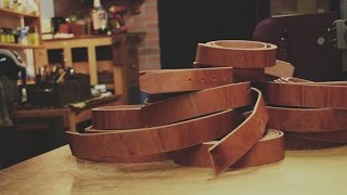 Building leather belts at Craft and Lore [upl. by Annuaerb577]