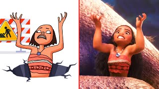 Moana Shiny Scene Funny Drawing Meme  Try Not to Laugh 😂 [upl. by Timmi]