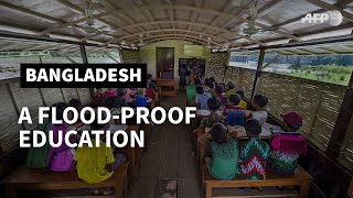 Bangladesh turns tide on climate change with floating schools  AFP [upl. by Estey895]