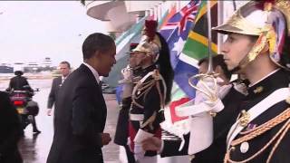 G20 leaders arrive for Cannes summit raw video [upl. by Peggi460]