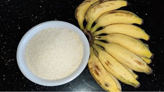 Banana sweet recipe  Banana rava kesari recipe  Lockdown banana dessert recipes [upl. by Rehctelf]