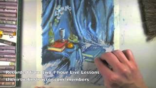 Oil Pastel Still Life Excerpts from Live Lesson  Podcast [upl. by Ahker872]