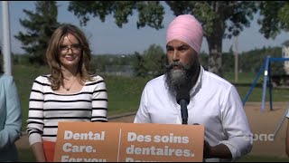 NDP Leader Jagmeet Singh on dental care government spending cuts – August 15 2023 [upl. by Nahsad596]