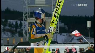 Gregor Schlierenzauer Lillehammer 2009 1505m  Fall ORF AMAZING JUMP [upl. by Conias]