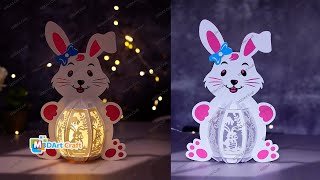 How to make Easter Bunny Egg Lantern  Lantern Easter SVG for Cricut Projects  DIY Easter decor [upl. by Asenad]