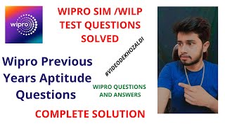 Wipro Previous Years Questions amp Answers  Wipro Aptitude Questions  Wipro previous year questions [upl. by Hnoj]