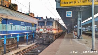 30555 ErodeED WAP7i leading 12028 KSR Bengaluru Shatabdi Express and departing from MAS Central [upl. by Drice880]