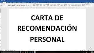 ¿Cómo elaborar una carta de recomendación [upl. by Assirrac730]