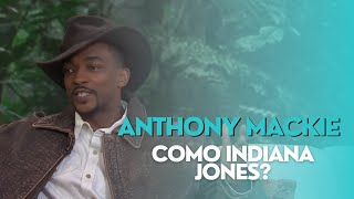 Anthony Mackie faz homenagem a Harrison Ford vestido de Indiana Jones no quotTODAY with HodaampJennaquot [upl. by Kcirtap]